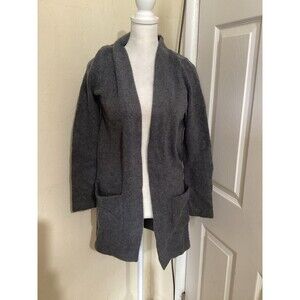J. Crew Factory NWOT Gray Long Open Cardigan Sweater in Extra Soft Yarn XXS